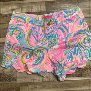 Lilly Pulitzer High Waist Buttercup Shorts - Pink, Blue, Yellow